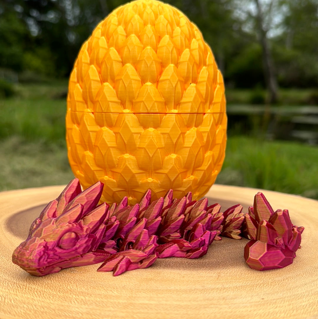 Large Dragon Egg with Baby Gemstone Dragon