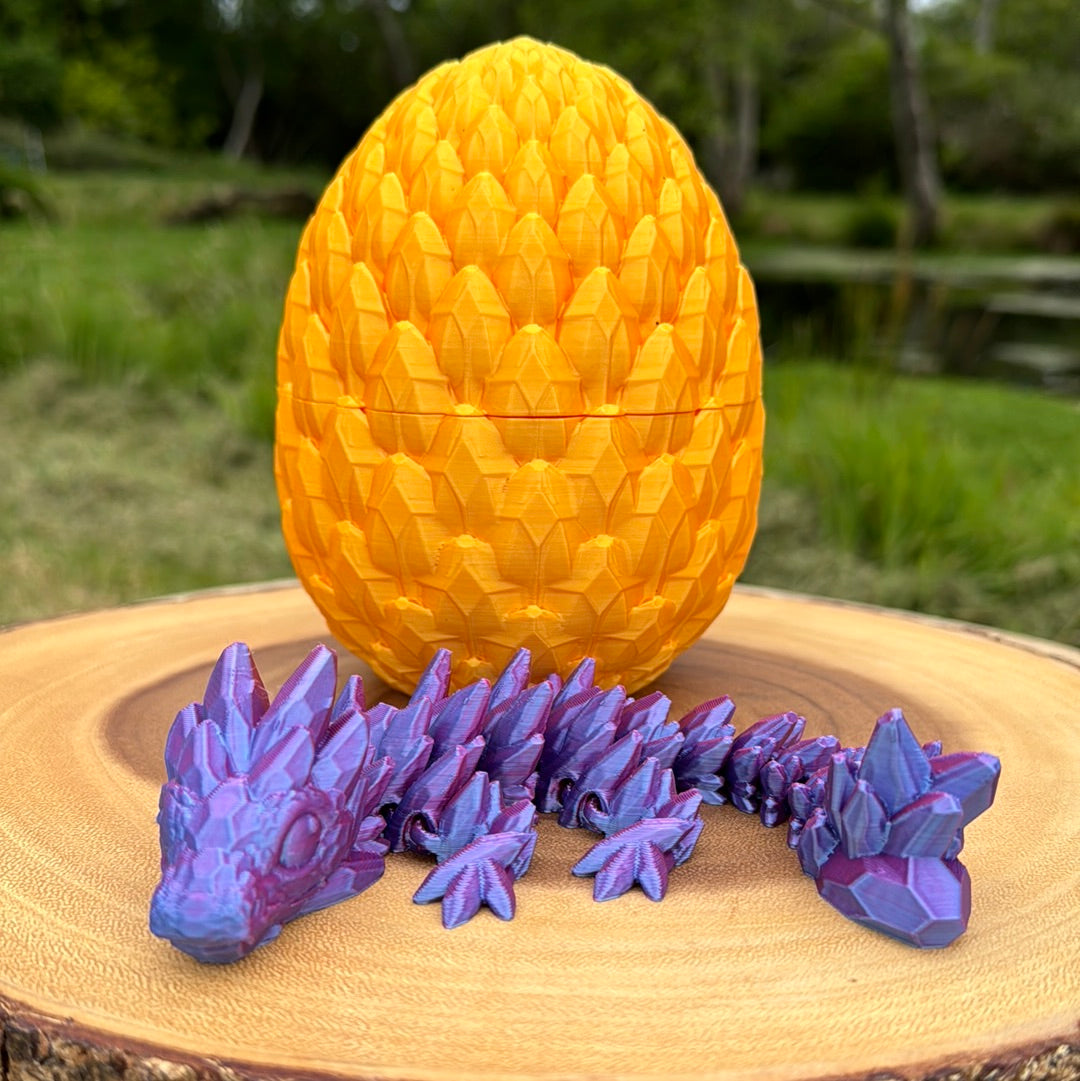 Large Dragon Egg with Baby Gemstone Dragon